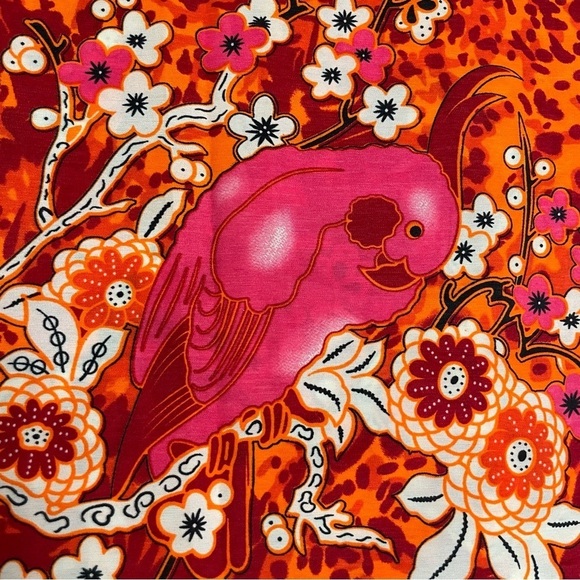 Handmade Bohemian Floral Parrot Print Maxi Skirt Multicolor Drawstring Waist - Picture 10 of 16